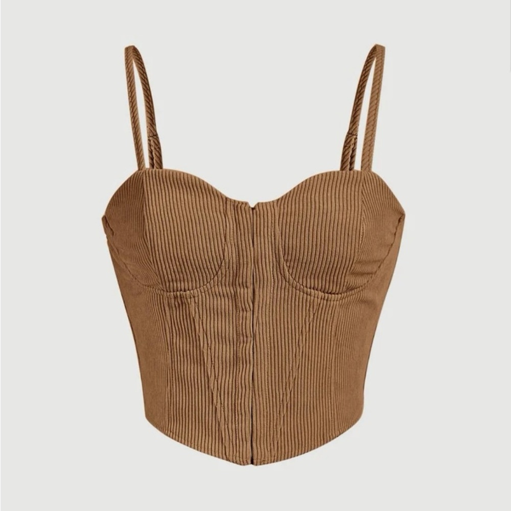 SHEIN Corduroy Corset Cami Top
